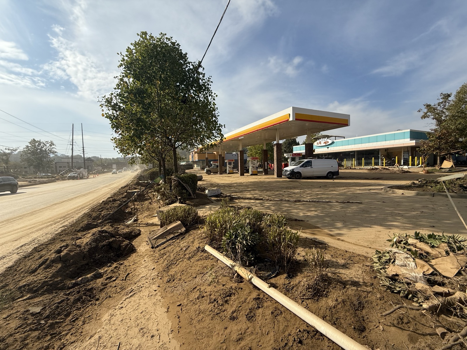 Hurricane Helene flood damage near Asheville