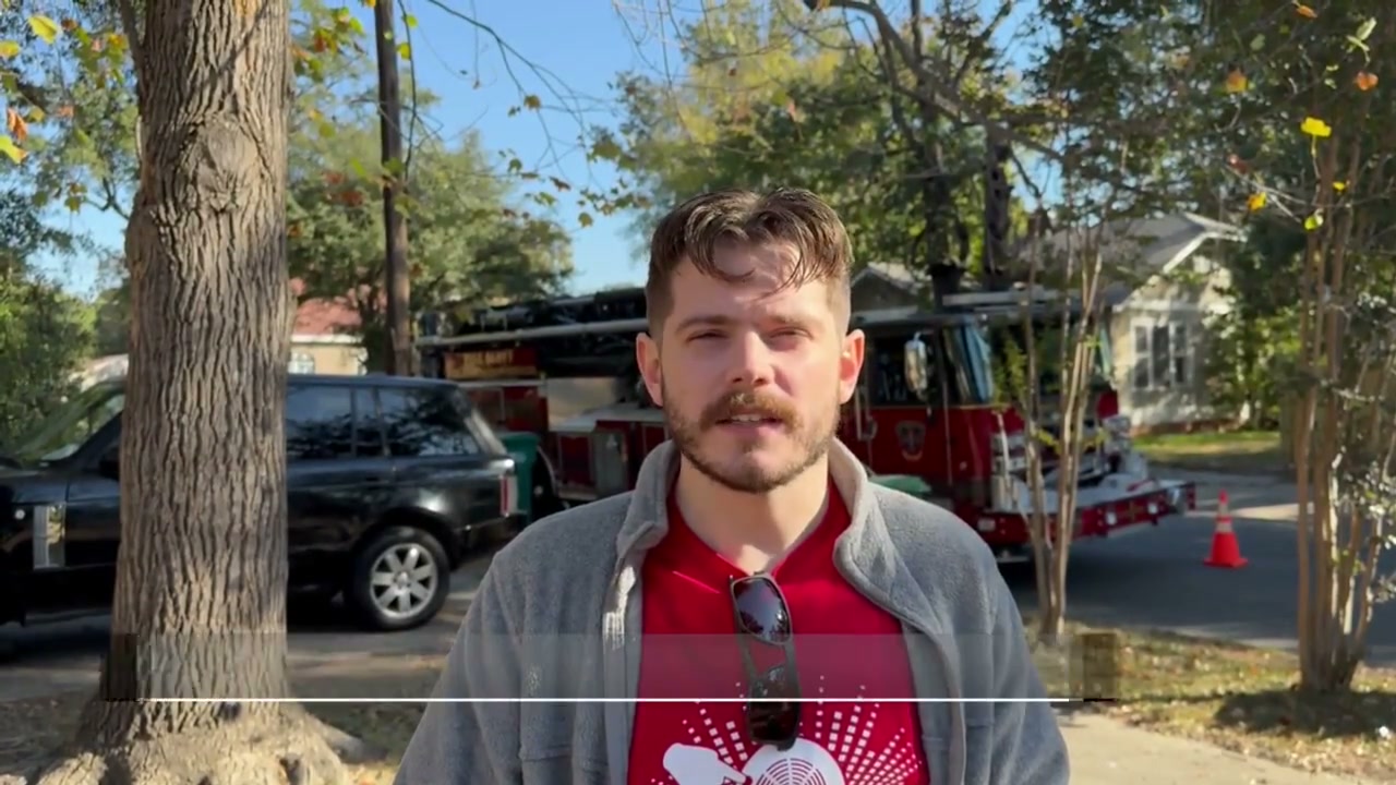 Guy speaking about the Sound the Alarm campaign on location